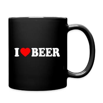 I love beer - Tasse einfarbig - Schwarz - Rechts