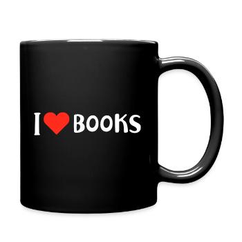 Logo du cœur d’I Love Books - Mug uni - noir - Droite