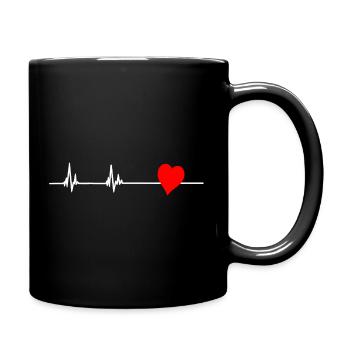 Heartbeat Love Design - Full Colour Mug - black - Right