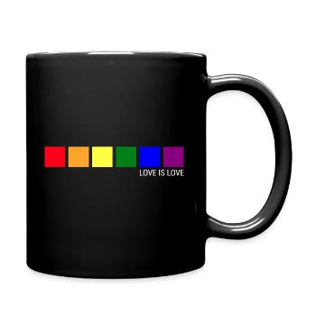 Love is Love LGBT Gay Pride Liebe Ist Liebe - Full Colour Mug - black - Right