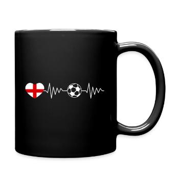 England Fussball Herzschlag - Tasse einfarbig - Schwarz - Rechts