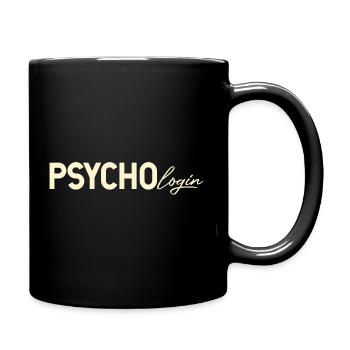 Psychologin Psycho Wortspiel Humor Ärztin - Tasse einfarbig - Schwarz - Rechts