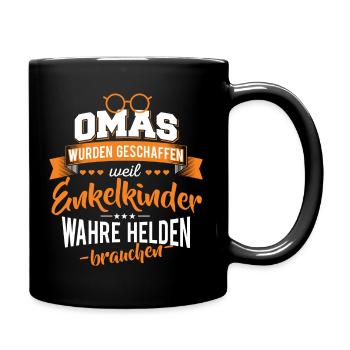 Oma Enkelkinder Helden - Tasse einfarbig - Schwarz - Rechts