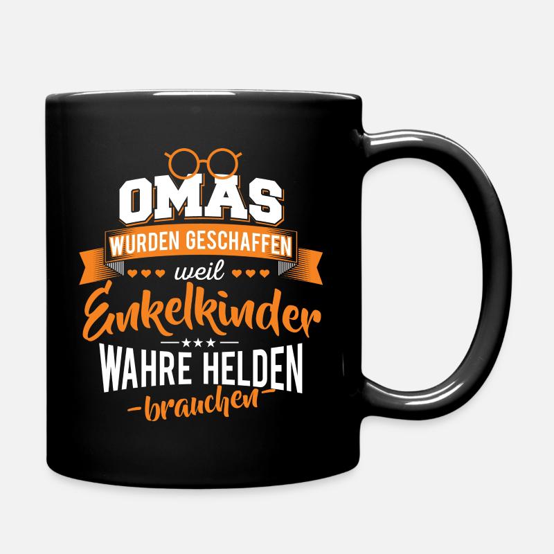 Oma Enkelkinder Helden - Tasse einfarbig - Schwarz