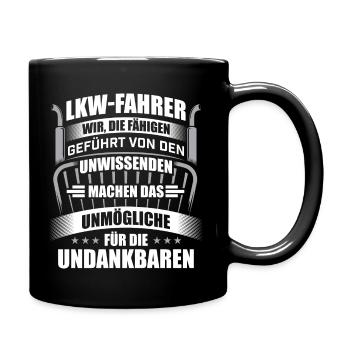 LKW-Fahrer Truck Undank - Tasse einfarbig - Schwarz - Rechts