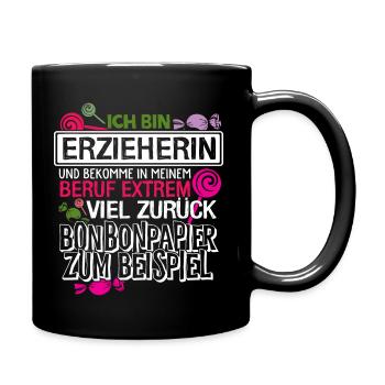 Erzieherin - BonBon - Tasse einfarbig - Schwarz - Rechts