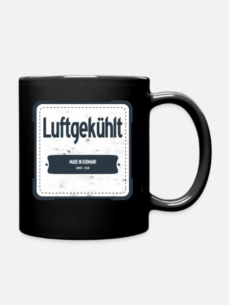 Luftgekühlt Made in Germany USED LOOK - Tasse einfarbig - Schwarz