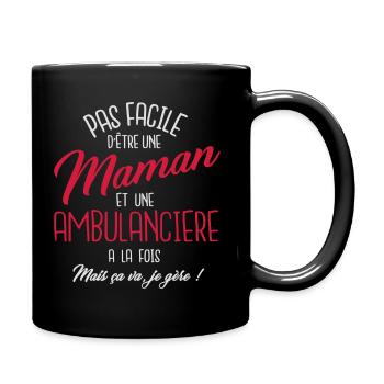 Maman et ambulancière - Mug uni - noir - Droite