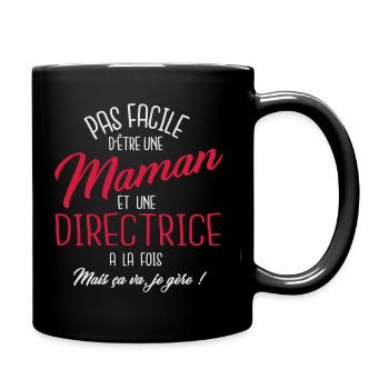 Maman et directrice - Mug uni - noir - Droite
