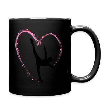 Eiskunstlauf Schlittschuhlauf Eis Figuren Tanz - Tasse einfarbig - Schwarz - Rechts