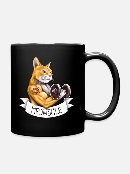 Meowscle - Full Colour Mug - black