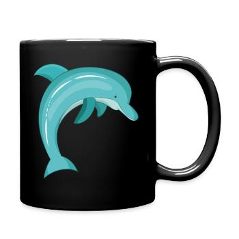 Delphin - Tasse einfarbig - Schwarz - Rechts