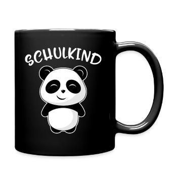 Schulkind Panda - Einschulung Schulanfänger Schule - Tasse einfarbig - Schwarz - Rechts