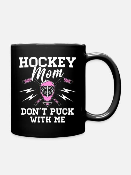 Hockey Mom - Ne Puck With Me - Maman de hockey sur glace - Mug uni - noir