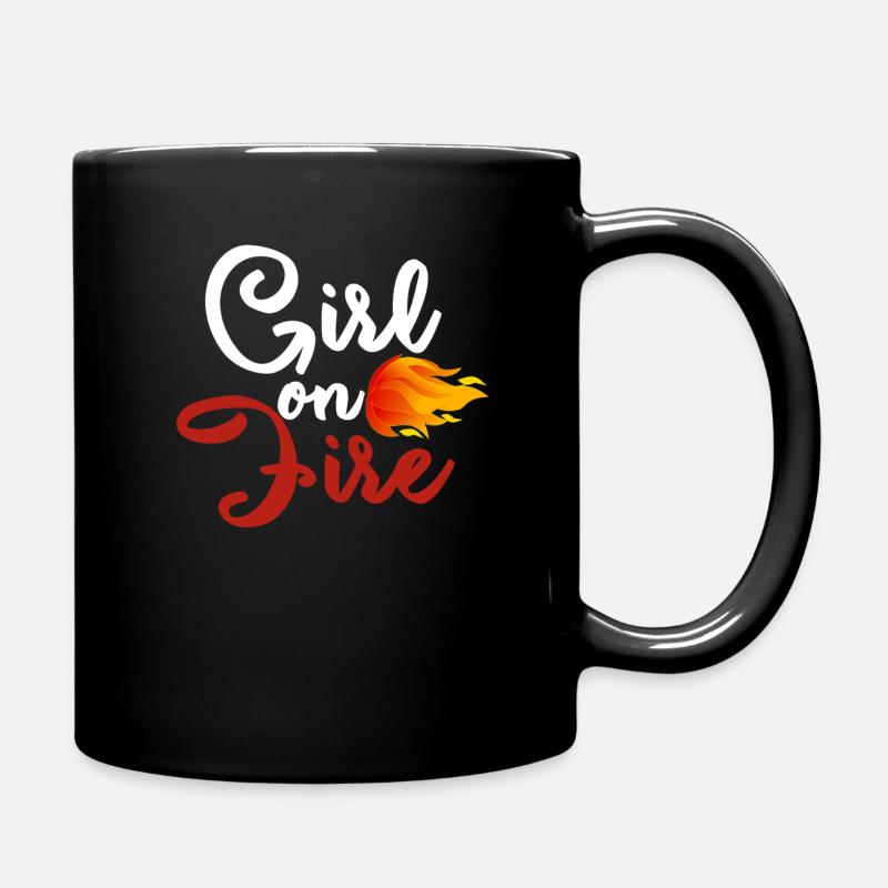 Girl on Fire - Lyrics - Idee - Tasse einfarbig - Schwarz