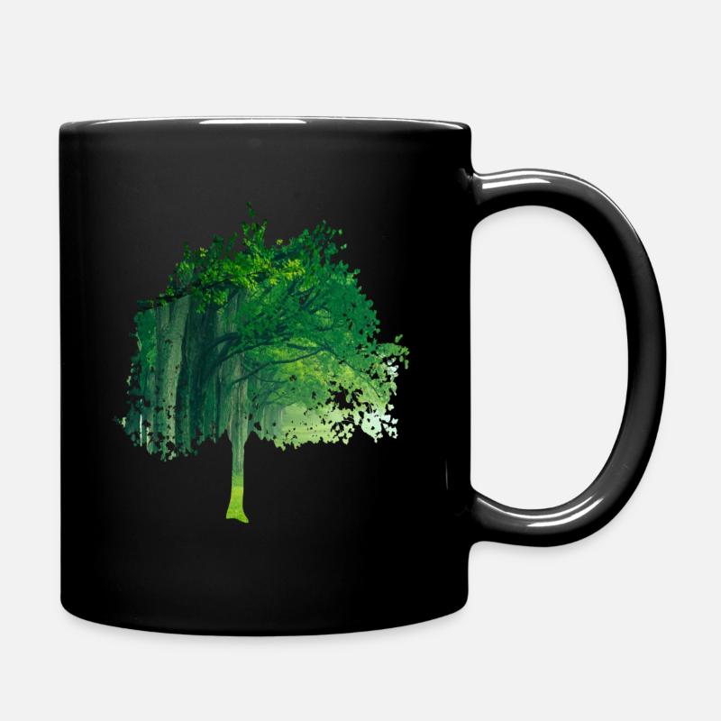 Fraktale & Regenbogen, Nerd Geschenk, Baum & bunt - Tasse einfarbig - Schwarz