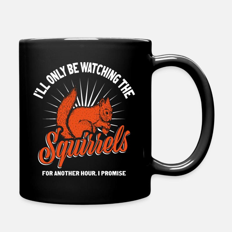 Eichhörnchen Herbst - Tasse einfarbig - Schwarz