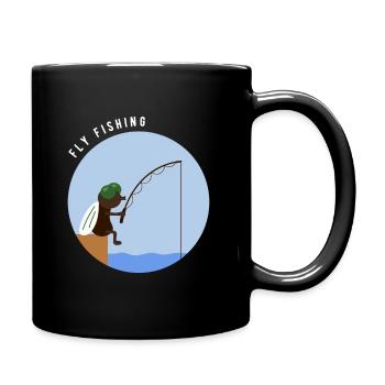 Funny fly fishing, fly fishing, anglers gift - Full Colour Mug - black - Right