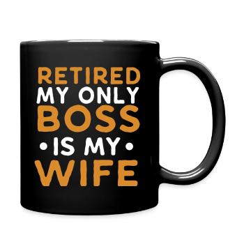 Rente Spruch - Tasse einfarbig - Schwarz - Rechts