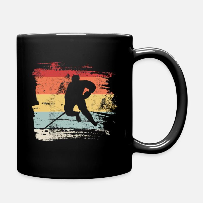 Retro Hockey Hockeyschlaeger Geschenk - Tasse einfarbig - Schwarz