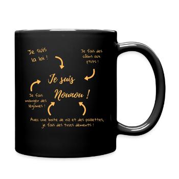 Je suis nounou clair - Mug uni - noir - Droite