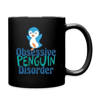 Nette obsessive Pinguin-Störung - Tasse einfarbig - Schwarz - Rechts