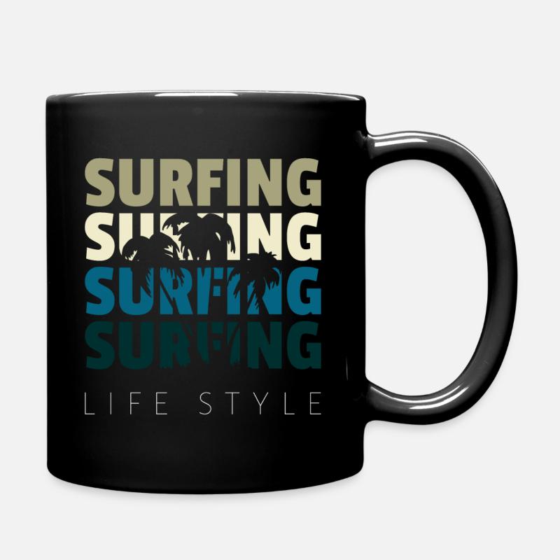 Surfing - Tasse einfarbig - Schwarz