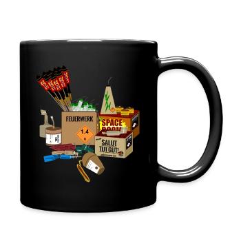 Feuerwerk für Silvester - Tasse einfarbig - Schwarz - Rechts