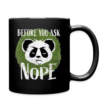 Before You Ask No – Saying Evil Panda - Full Colour Mug - black - Right