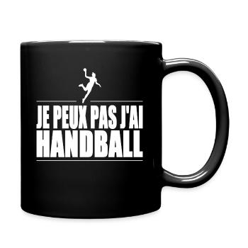 Je peux pas j'ai handball - Mug uni - noir - Droite