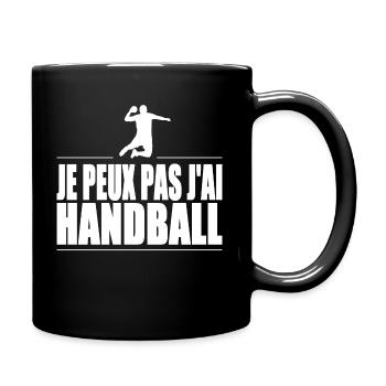 Je peux pas j'ai handball - Mug uni - noir - Droite