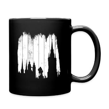 Halle Saale silhouette gift - Full Colour Mug - black - Right