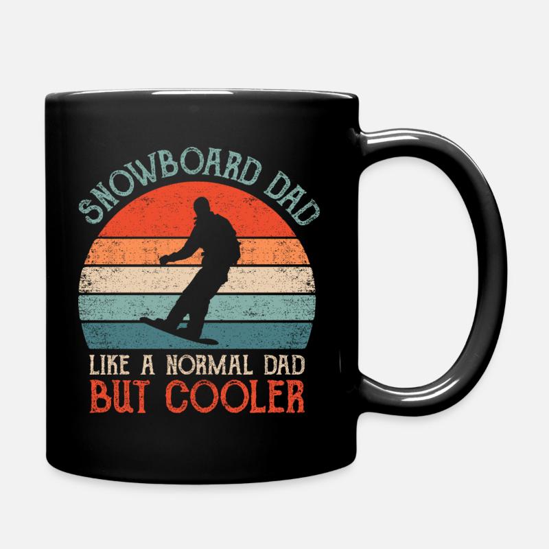 SNOWBOARD DAD Retro Vintage Dad Father Gift - Full Colour Mug - black