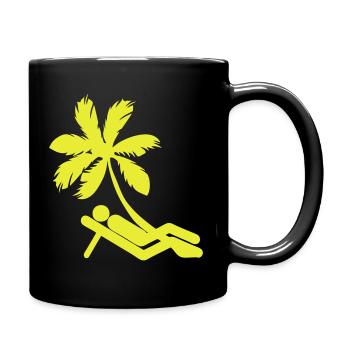 palm sunbathing quiet rest - Full Colour Mug - black - Right
