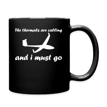 Thermik gleiten Segelflieger Pilot Segelflugzeug - Tasse einfarbig - Schwarz - Rechts
