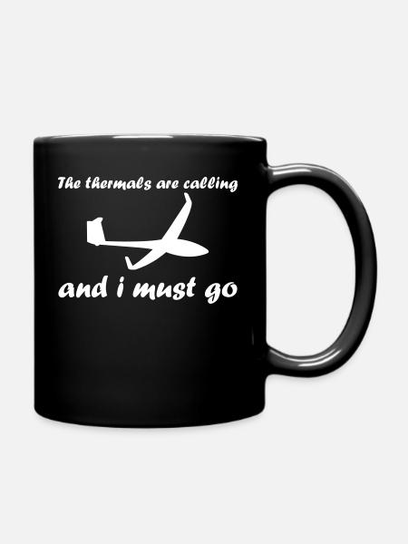 Thermals glide glider pilot glider - Full Colour Mug - black