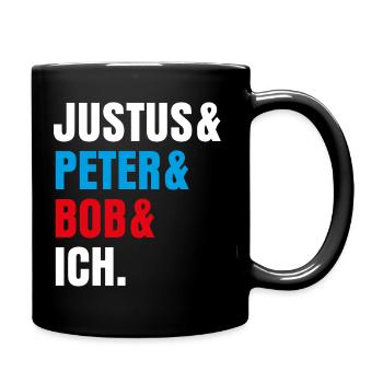 The Three ??? Justus & Peter & Bob & Me - Full Colour Mug - black - Right