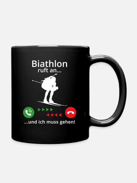 Biathlon Ruft an .. - Tasse einfarbig - Schwarz
