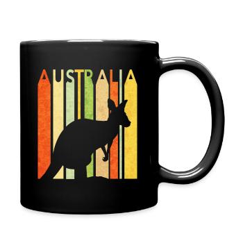 Kangourou rétro - Mug uni - noir - Droite