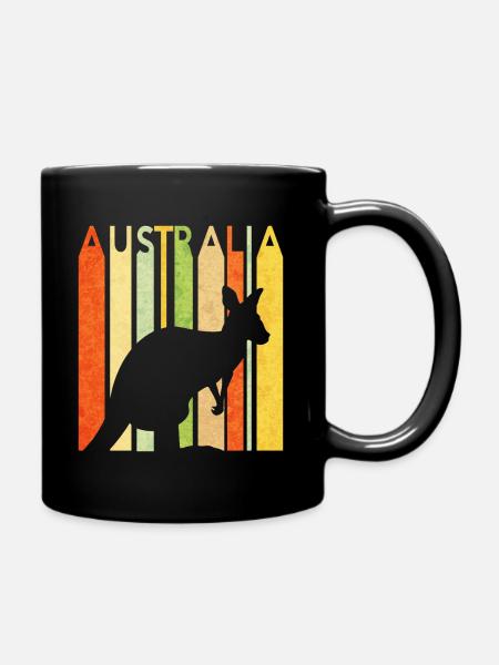 Känguru Retro - Tasse einfarbig - Schwarz