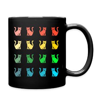 Modèle de chat drôle de chats colorés avec des chatons - Mug uni - noir - Droite