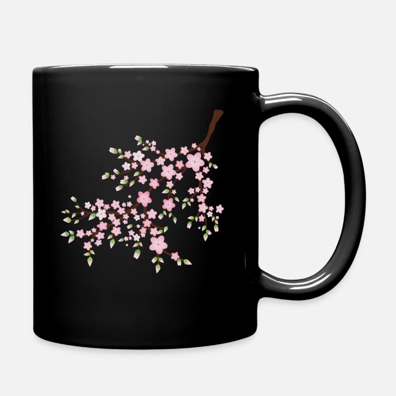 Rosa Blüte - Tasse einfarbig - Schwarz