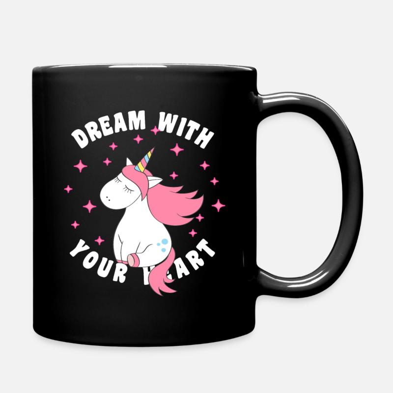 Unicorn Dreams Stars - Full Colour Mug - black
