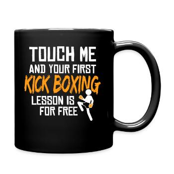 Lustiges Kickboxen Kickboxer Boxen Kick Boxing - Tasse einfarbig - Schwarz - Rechts