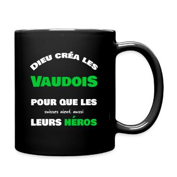 Dieu créa les Vaudois - Mug uni - noir - Droite