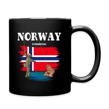 PÊCHE EN NORVÈGE - Mug uni - noir - Droite