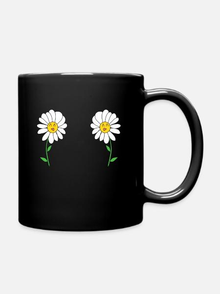Gänseblümchen - Tasse einfarbig - Schwarz