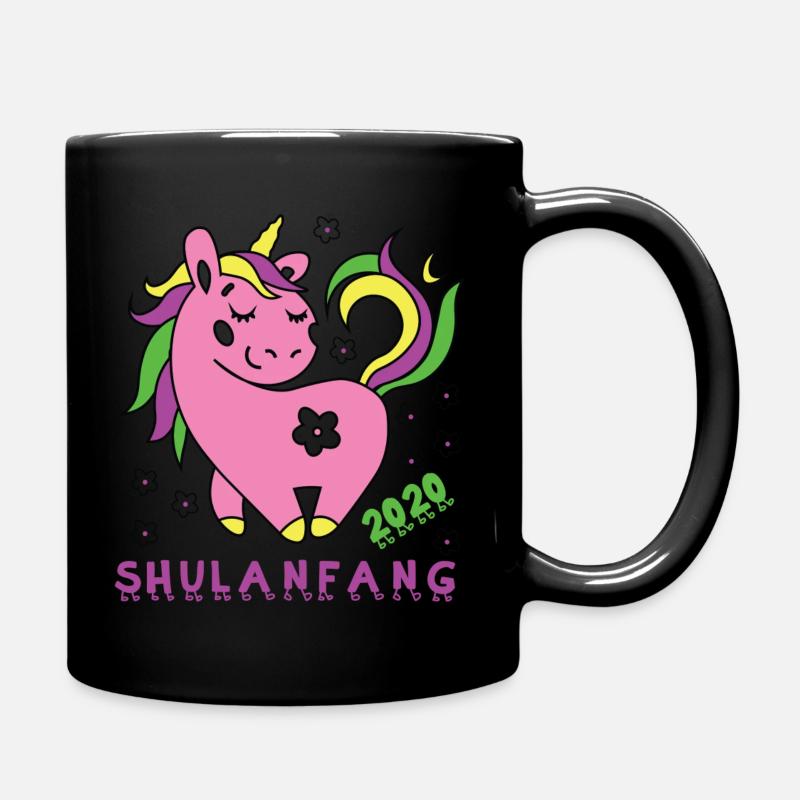 Schulanfang Einschulung Mädchen Geschenk TShirt - Tasse einfarbig - Schwarz