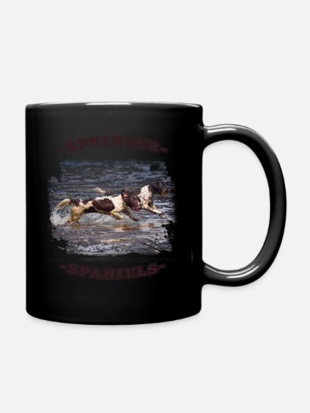 Springer Spaniel dogs photo - Full Colour Mug - black
