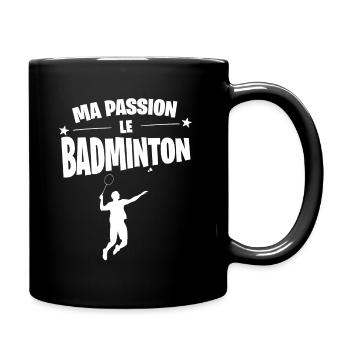 Ma passion le BADMINTON cadeau personnalisé sport - Mug uni - noir - Droite
